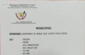 Kasaï Central : la société civile et les notables saluent l’intervention du VPM de l’Intérieur pour ramener le calme à l’Assemblée provinciale